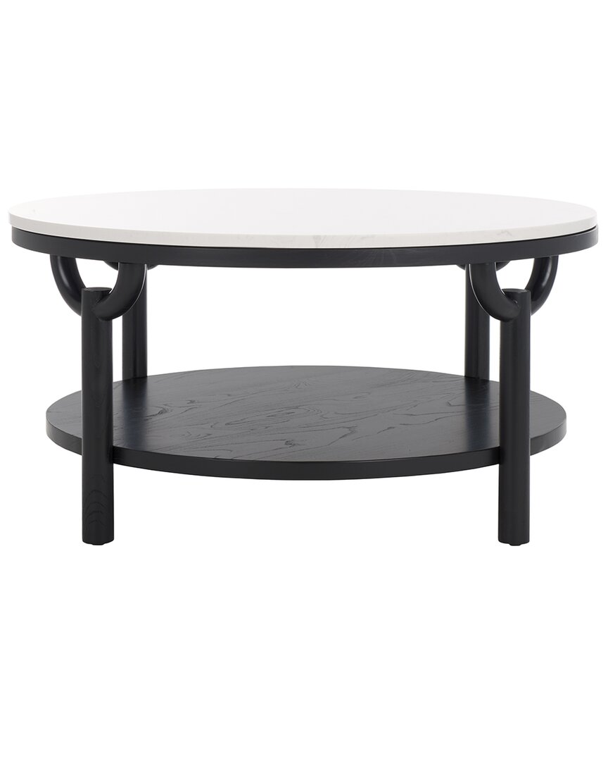 Safavieh Couture Puck Marble Top Coffee Table In Black
