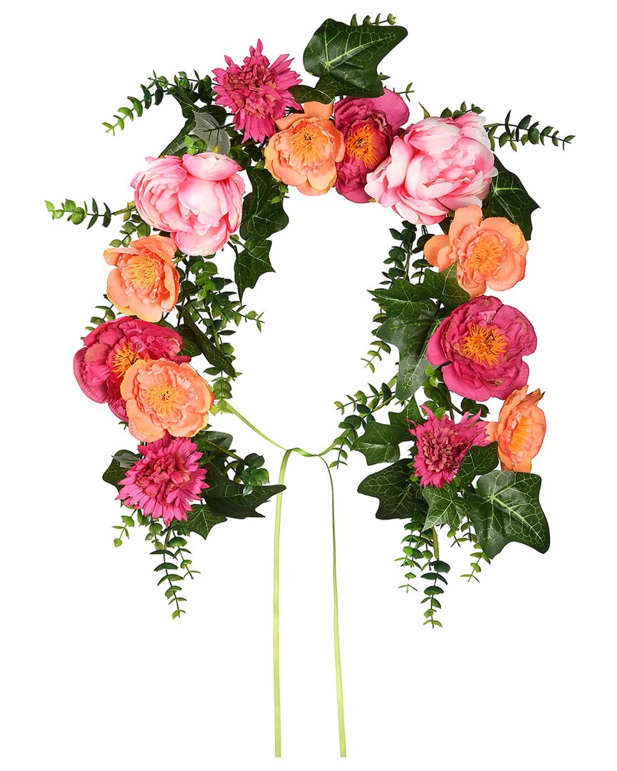 National Tree Company 36in Spring Flowers Mailbox Swag In Pink