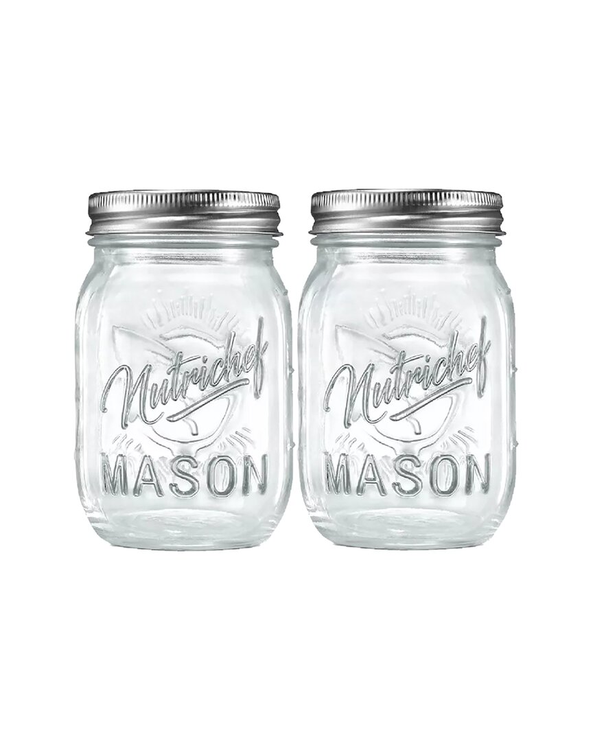 Shop Nutrichef Set Of 2 Glass Mason Jars