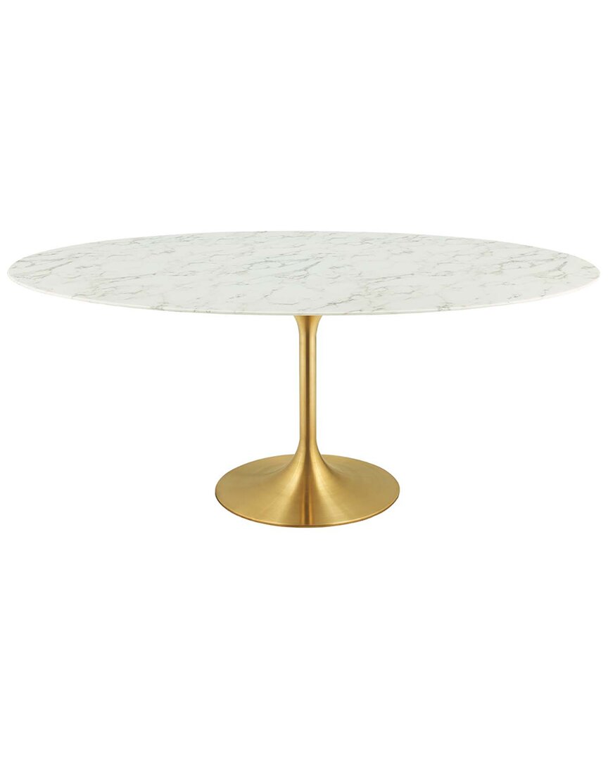 MODWAY MODWAY LIPPA 78IN OVAL ARTIFICIAL MARBLE DINING TABLE 