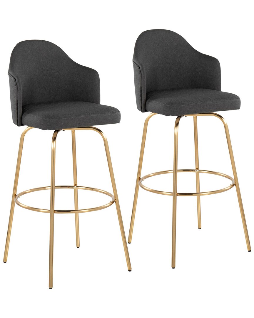 Lumisource Set Of 2 Ahoy Bar Stools In Gold