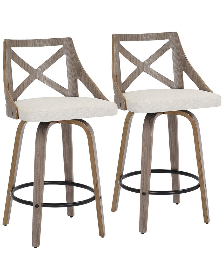 LUMISOURCE LUMISOURCE SET OF 2 CHARLOTTE COUNTER STOOLS 