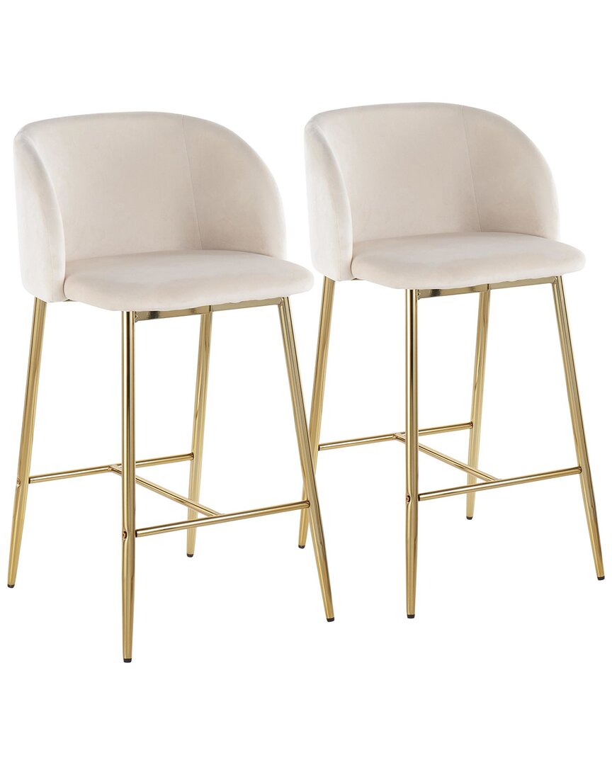 Shop Lumisource Set Of 2 Fran Counter Stools In Gold