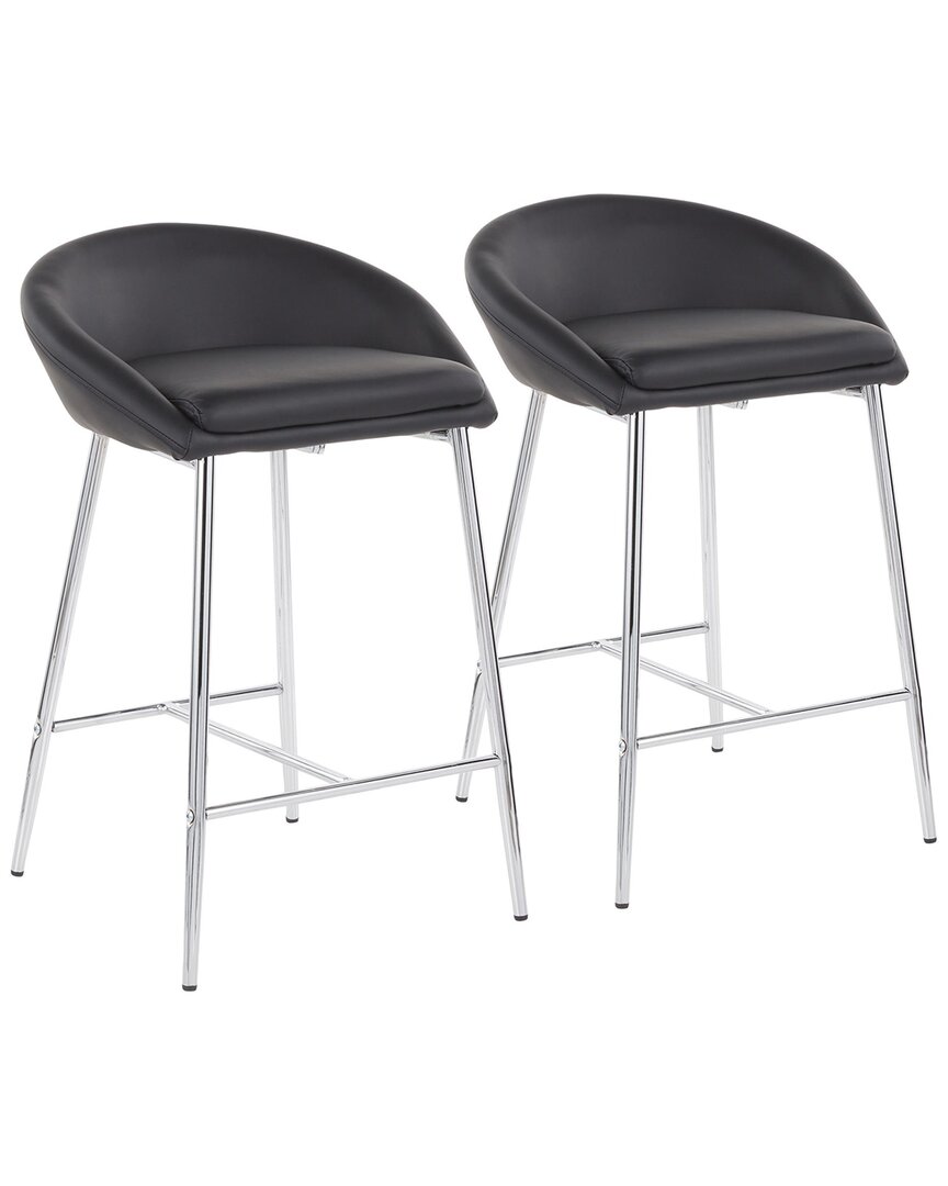 Shop Lumisource Set Of 2 Matise Counter Stools In Silver