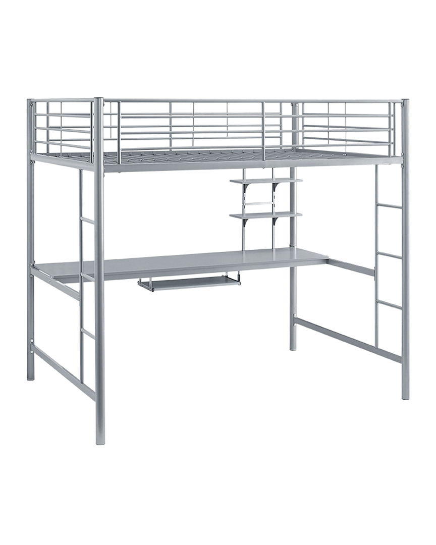 Hewson Premium Metal Full Size Loft Bed With Workstation | ModeSens