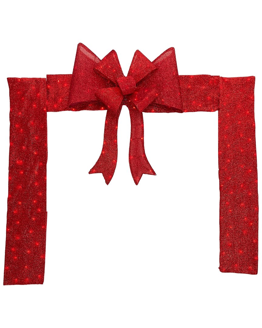 Northlight 8ft Led Lighted Doorway Arch With Bow Wall Sign In Red ...