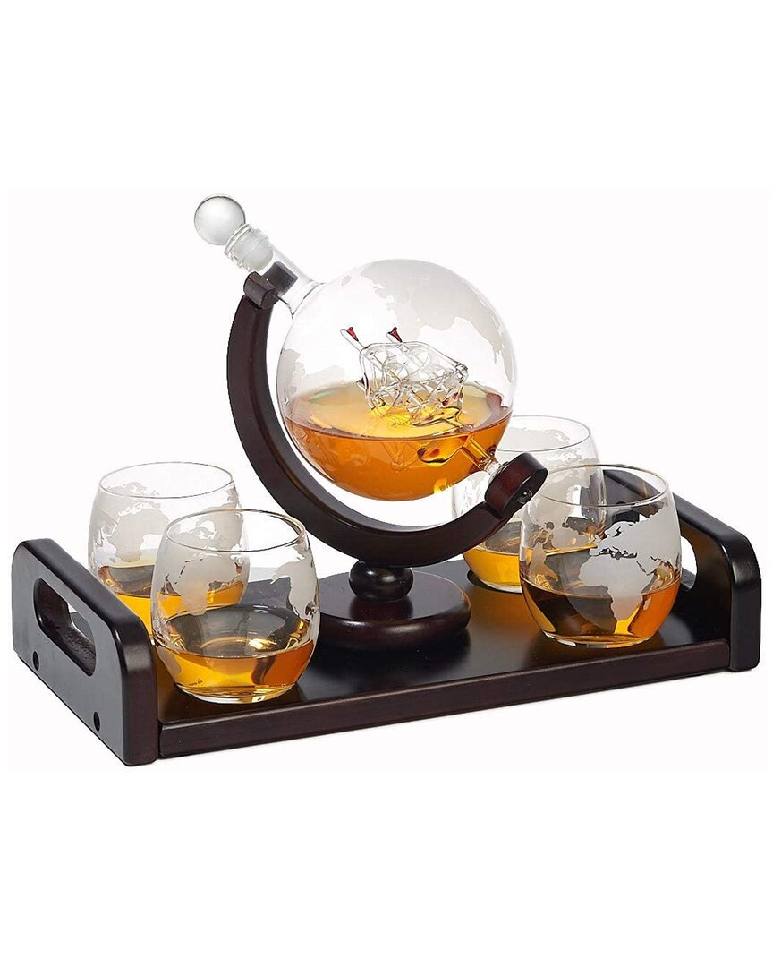 Shop Alice Pazkus 850ml Globe Whisky Decanter Gift Set With Tray