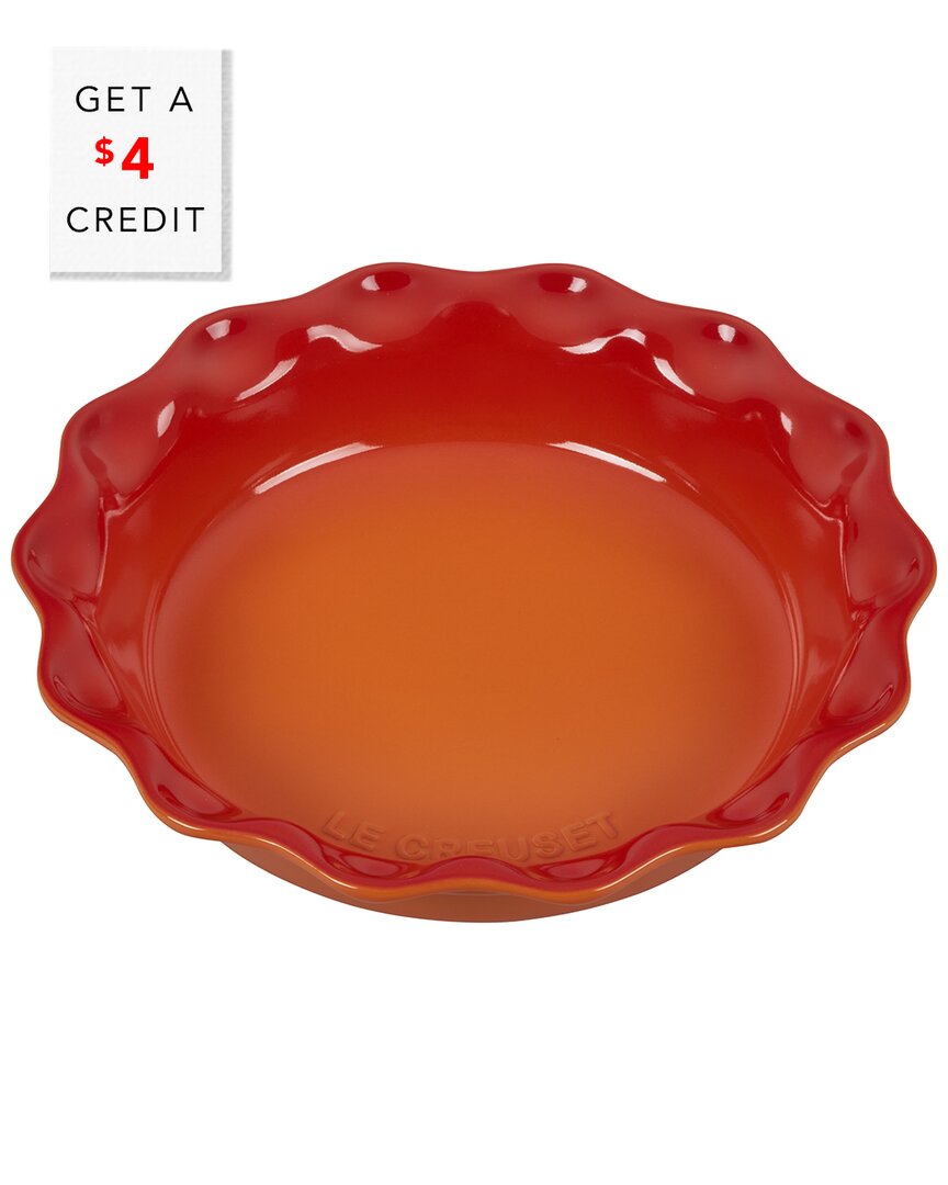 Le Creuset 9" Stoneware Pie Dish In Red
