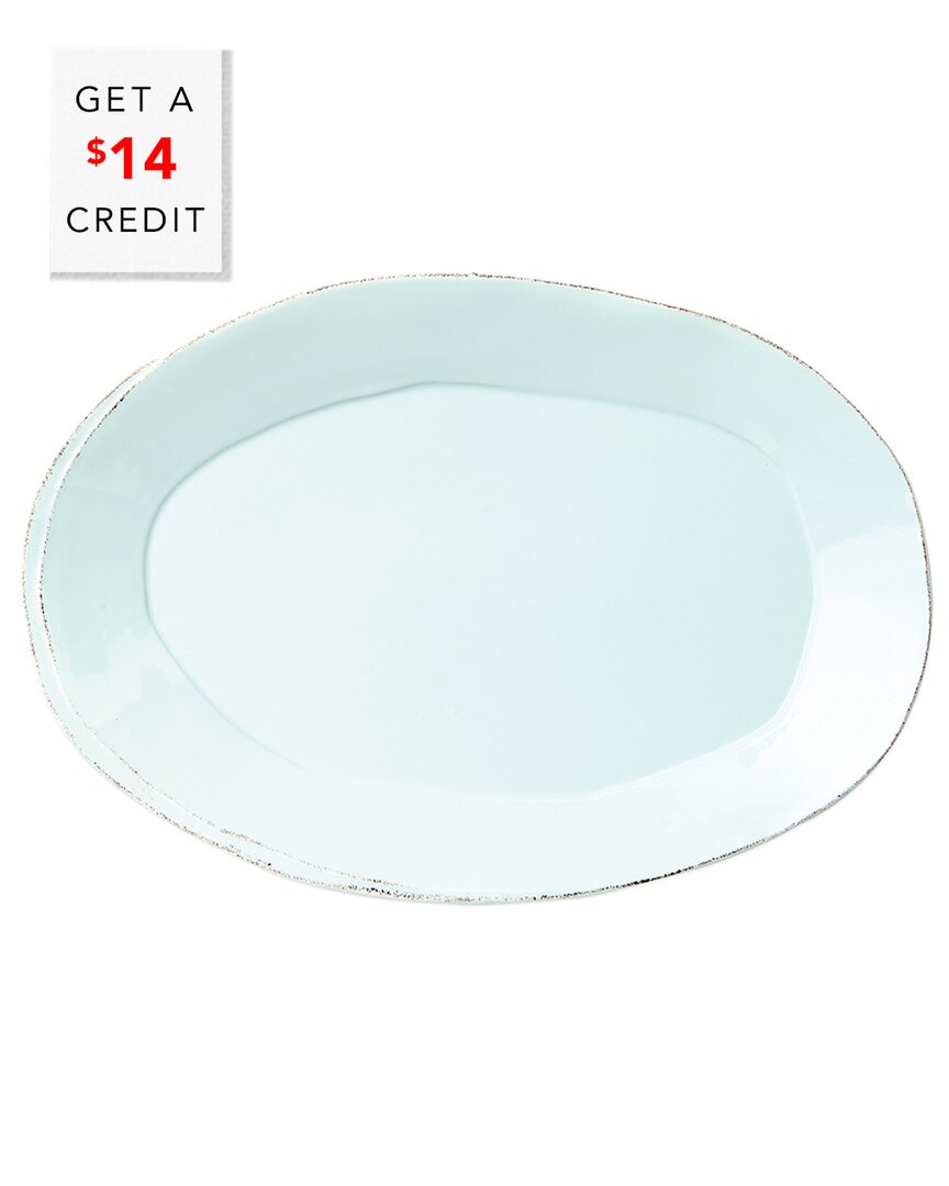 Shop Vietri Lastra Oval Platter With $14 Credit In Aqua