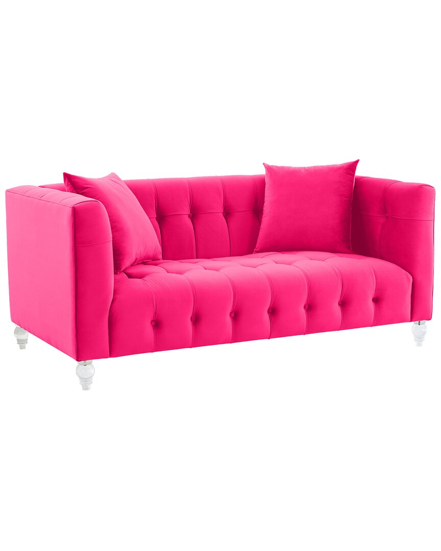 Tov Furniture Bea Velvet Loveseat In Pink
