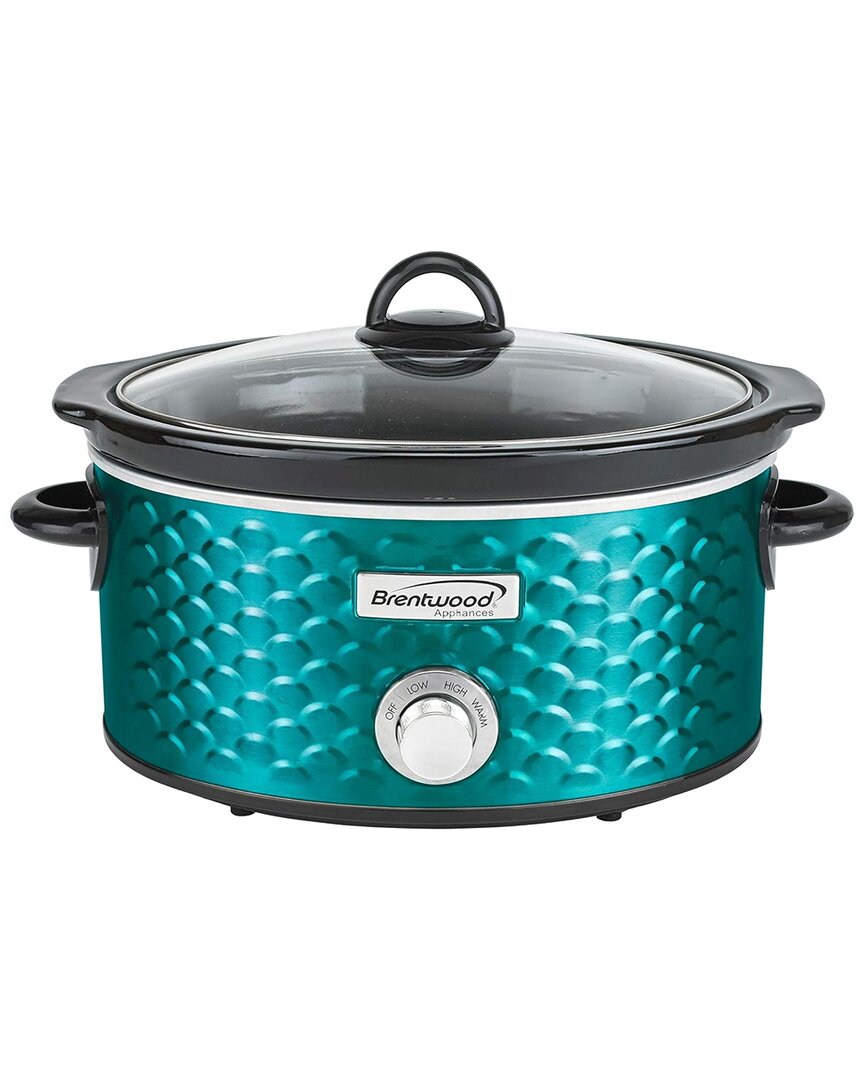 Brentwood 4.5qt Slow Cooker Scallop Pattern In Blue