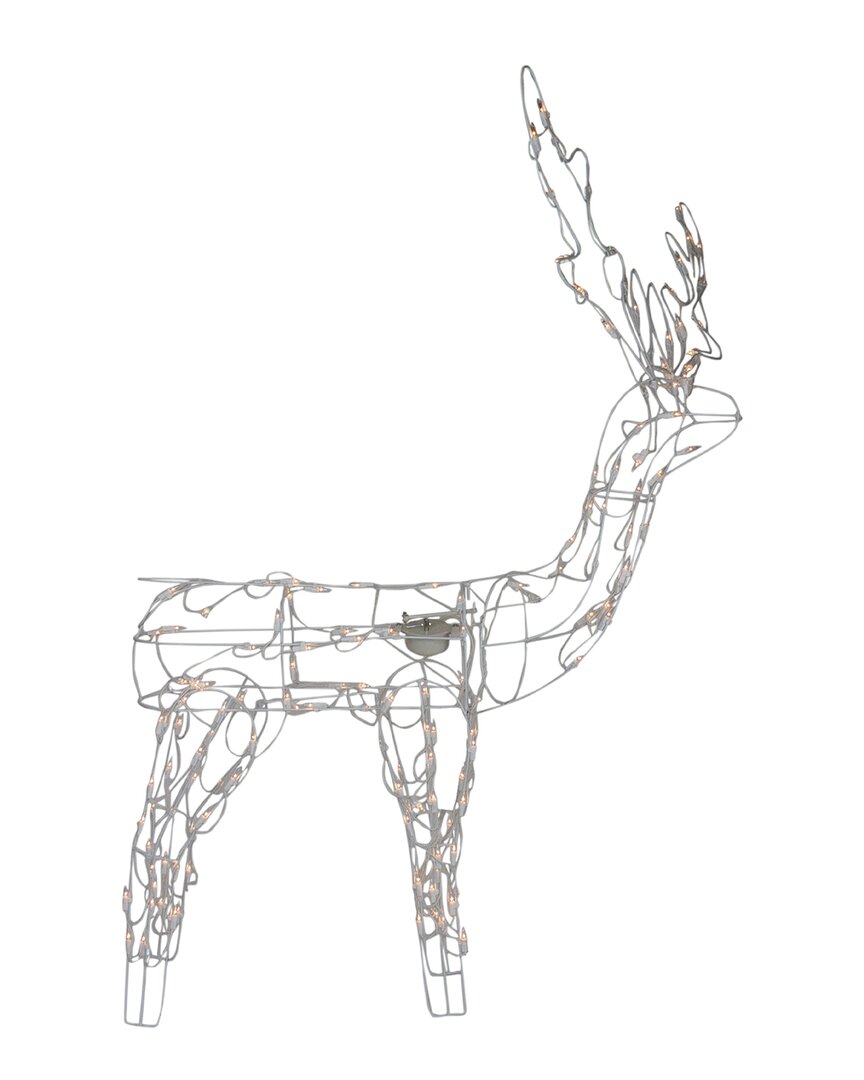 NORTHLIGHT NORTHLIGHT 48IN LIGHTED WHITE STANDING REINDEER ANIMATED OUTDOOR PATHWAY MARKERS