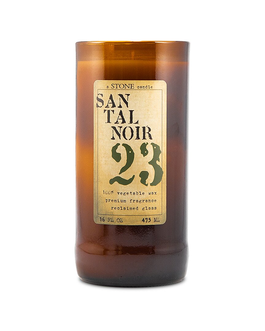 Stone Candles Handmade 16oz Everyday Reclaimed Bottle Candles - Santal Noir In Brown