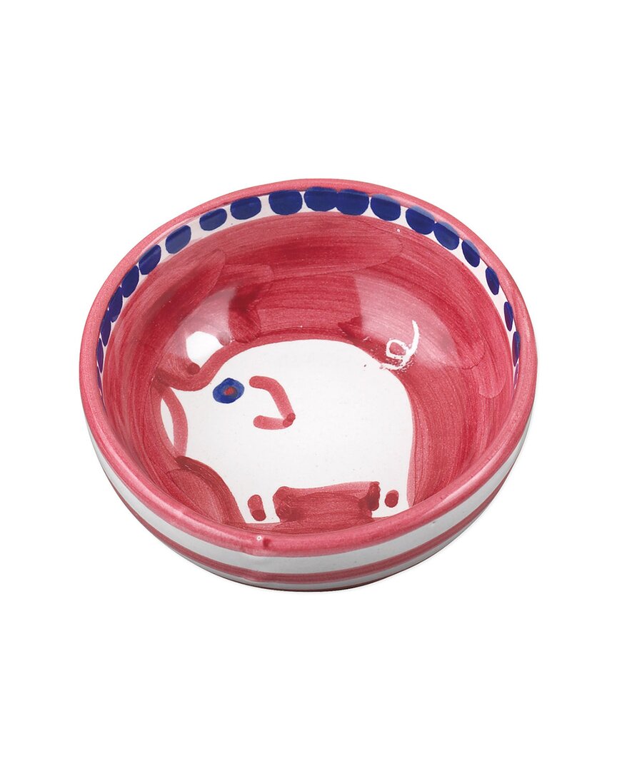 Vietri Porco Olive Oil Bowl In Red