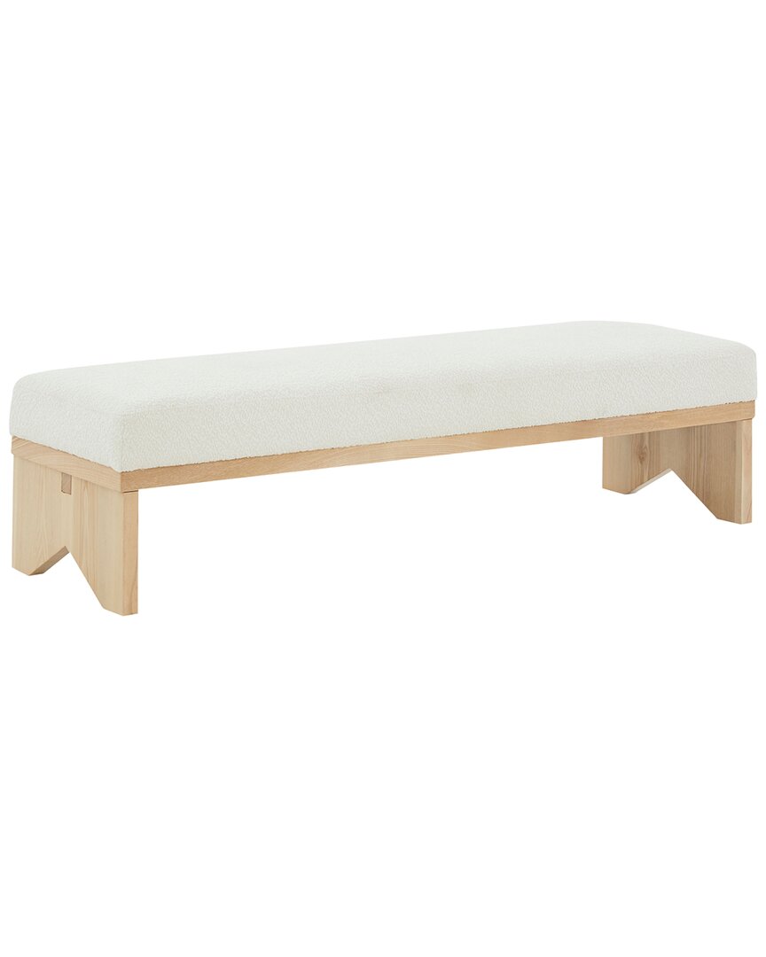Safavieh Couture Sharyn Boucle & Wood Bench