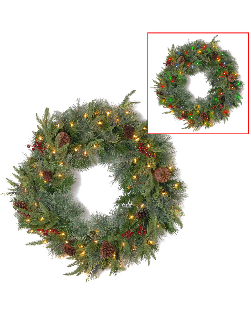 National Tree Company 24in Feel Real Colonial Wreath With 8 Pine Cones