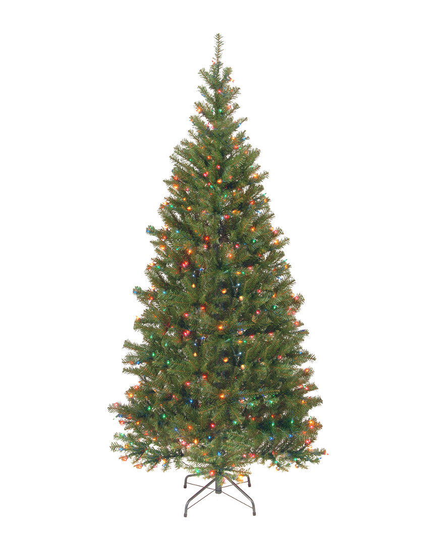 National Tree Company 7' Aspen Spruce Hinged Tree With 400 Multi Lights