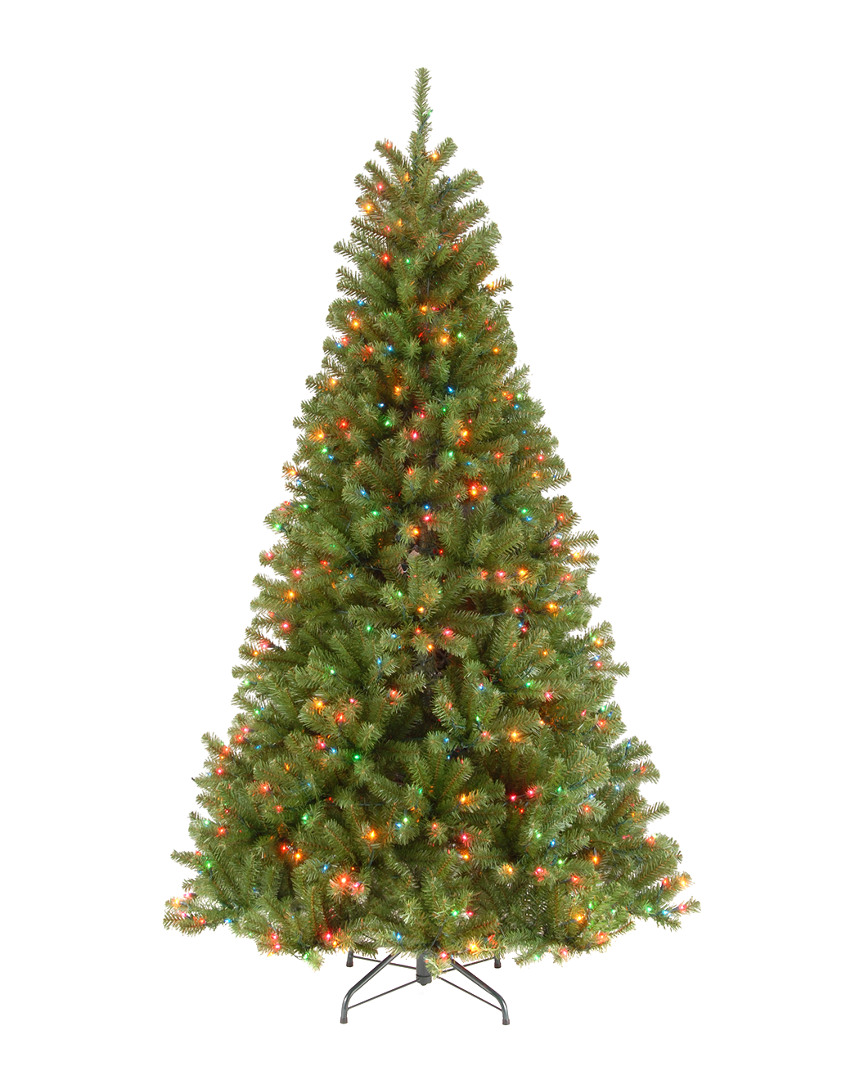 National Tree Company 7ft North Valley Spruce Hinged Tree With 500 Multi Lights
