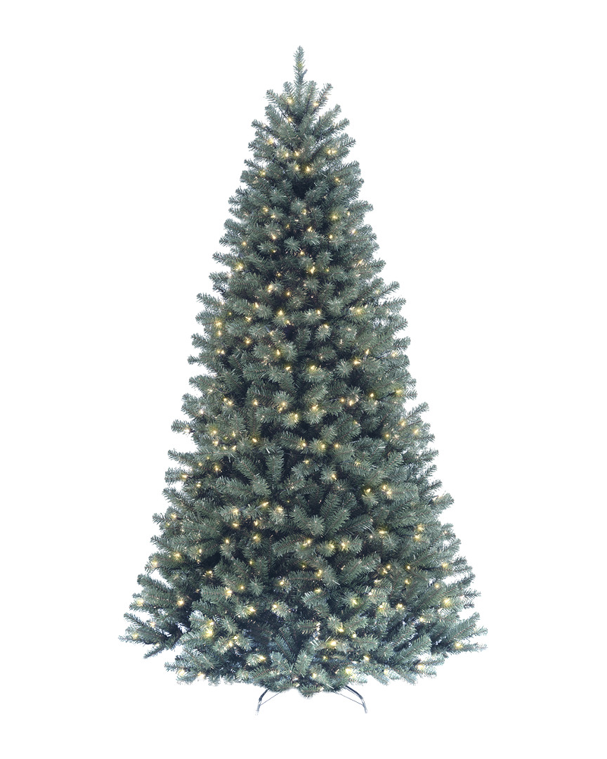 National Tree Company 7.5ft North Valley Spruce Blue Hinged Tree With 700 Clear Lights