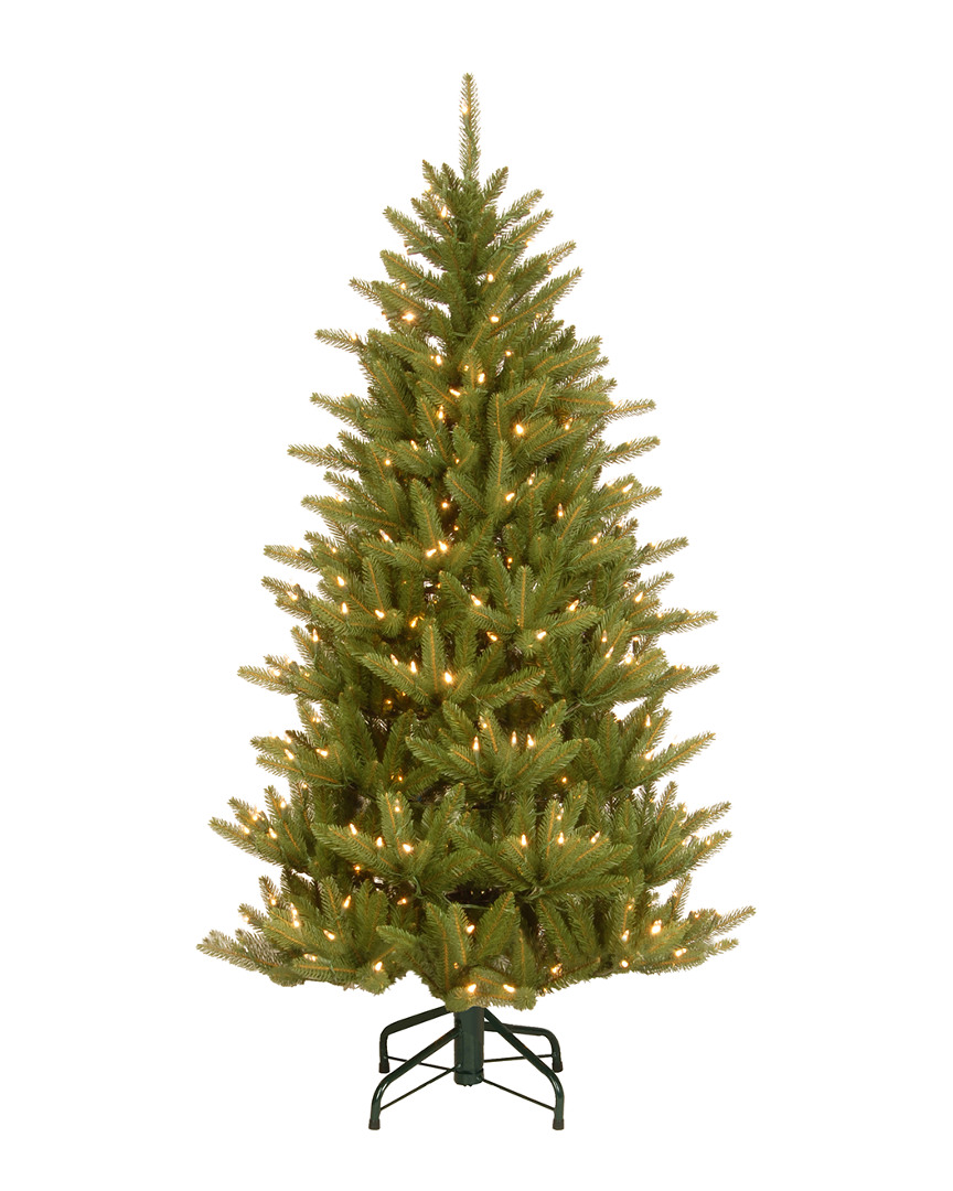 National Tree Company 4.5' Feel Real Natural Fraser Slim Hinged Tree With 300 Clear Lights
