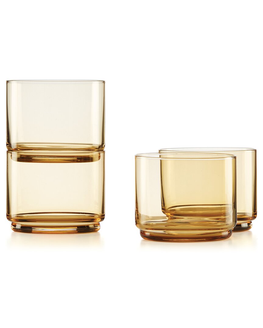 Lenox Tuscany Classics Amber Stackable 4pc Short Glasses