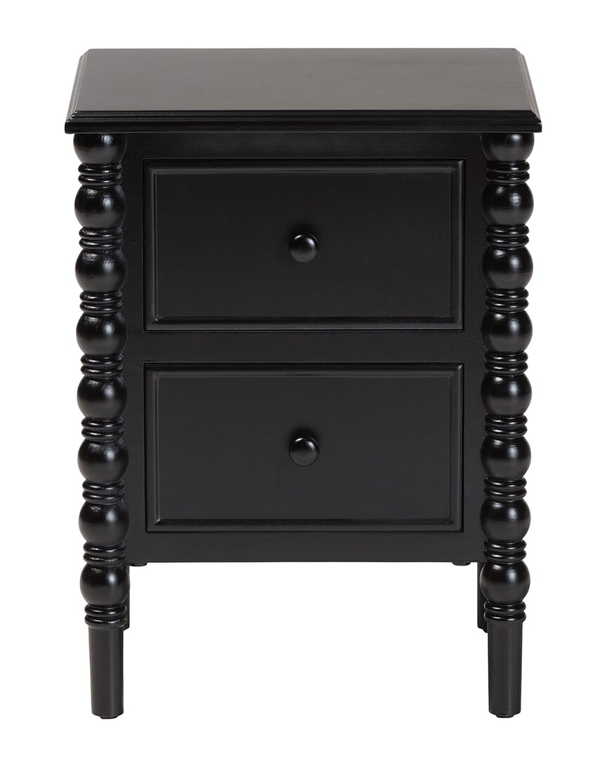 Baxton Studio Malinda Classic 3-drawer End Table With Spindle Legs