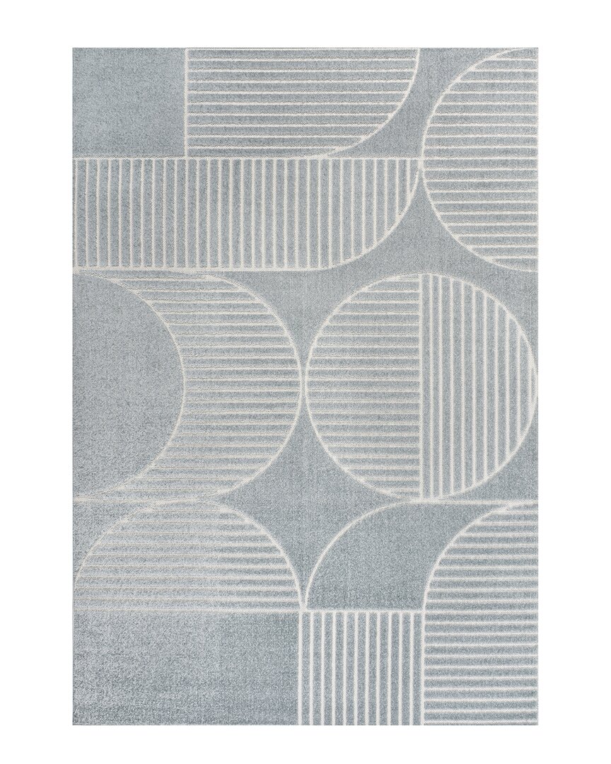 Jonathan Y Nordby High-low Geometric Arch Scandi Striped Indoor/outdoor Area Rug In Blue