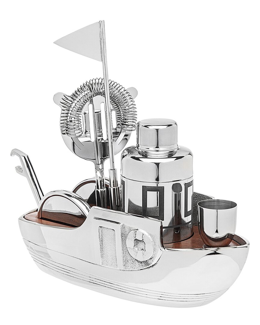 Godinger Tugboat Bar Tool Set In Platinum