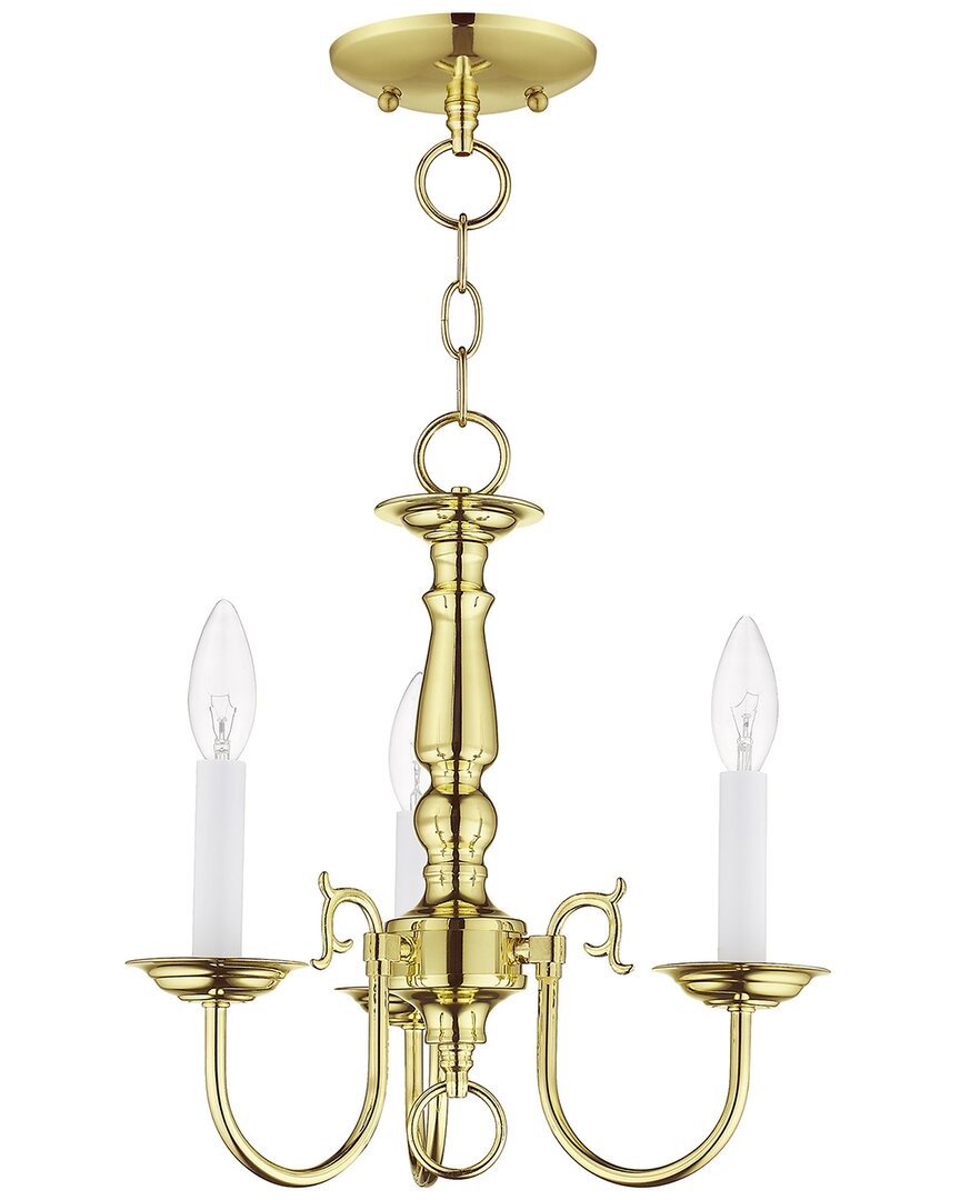 Livex Lighting Williamsburgh 3-light Polished Brass Mini Chandelier