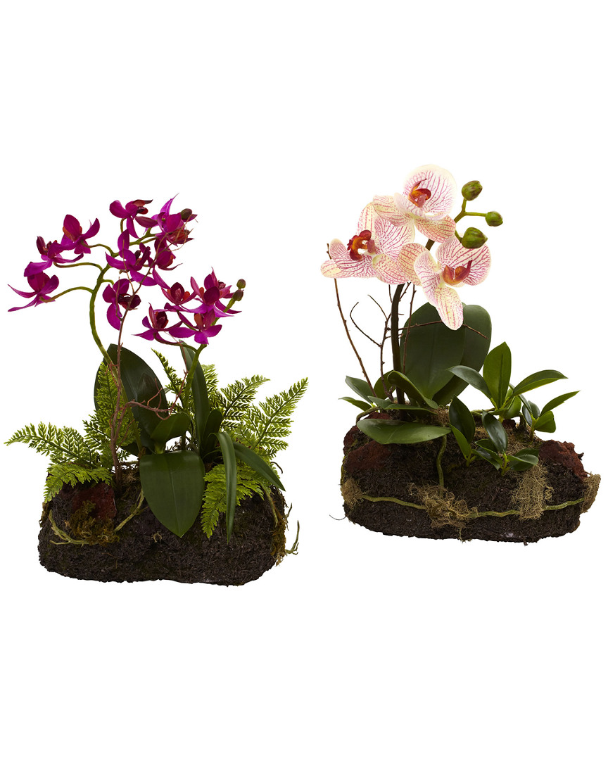 NEARLY NATURAL NEARLY NATURAL SET OF 2 ORCHID ISLANDS