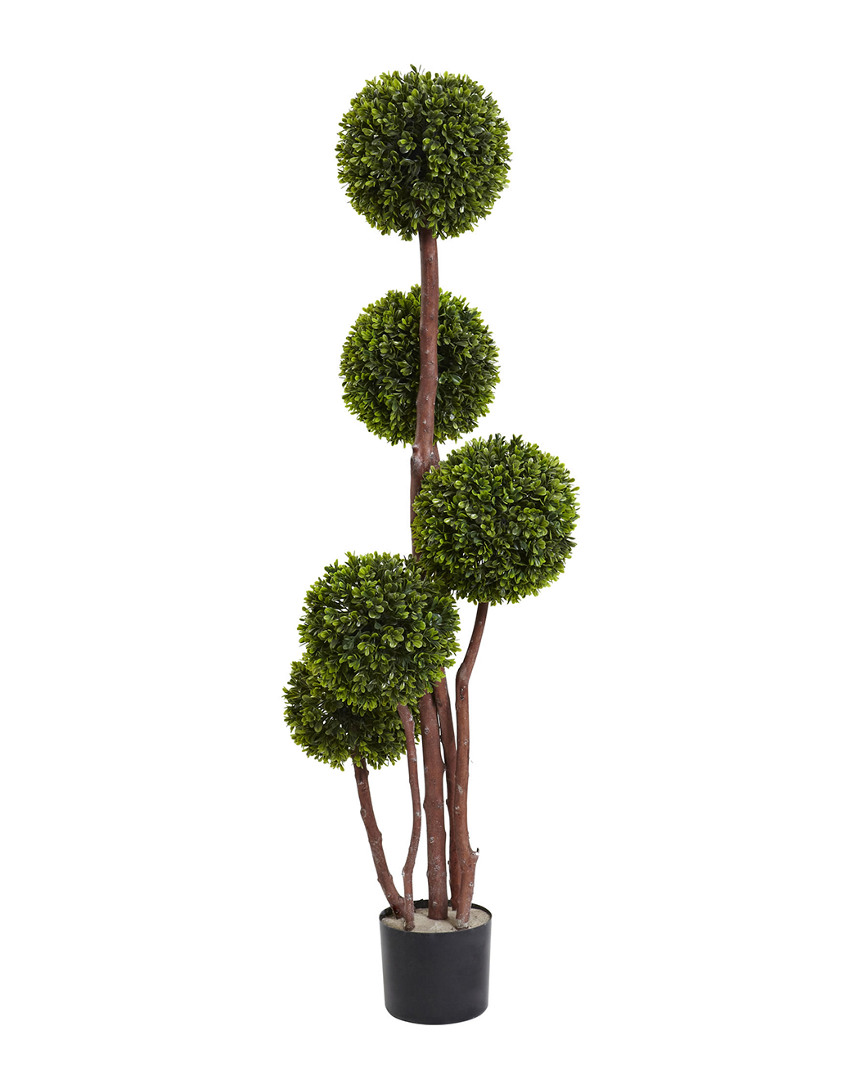 Nearly Natural 3' Boxwood Topiary Artificial Tree Uv Resistant In Green