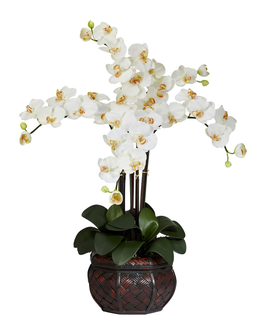 Nearly Natural Phalaenopsis Orchid Artificial Flower Arrangement In Decorative Vase In Natural