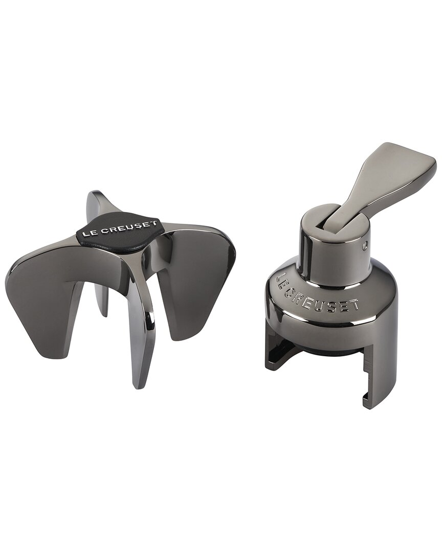 Le Creuset Black Nickel Sparkling Wine Set In Black