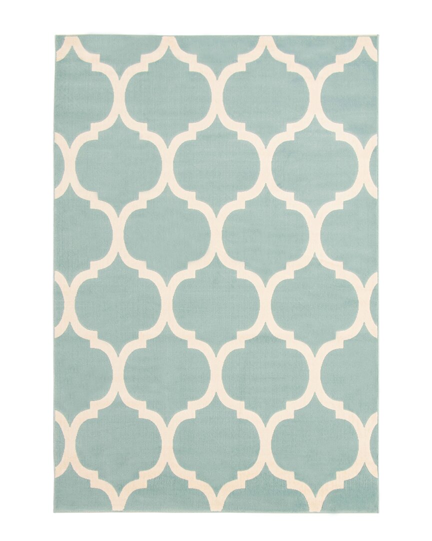 Ecarpet Arbour Moroccan Trellis Rug In Aqua