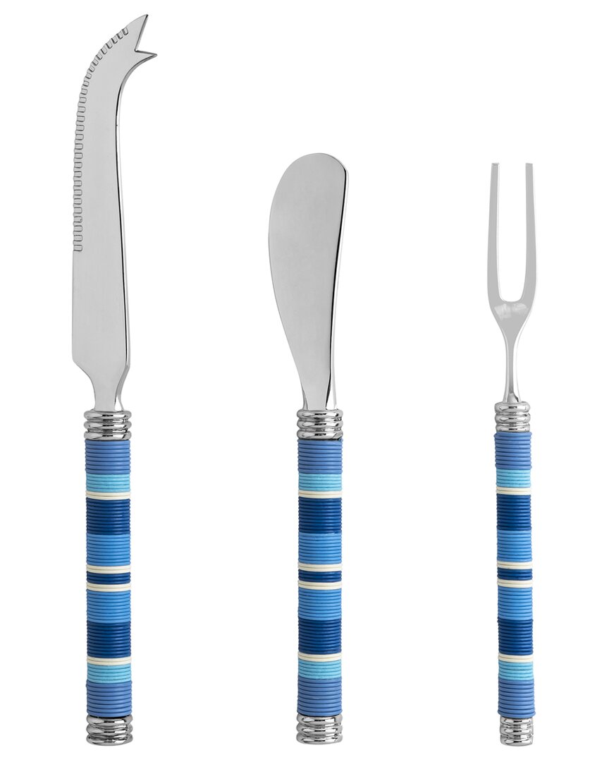 French Home Jubilee Cheese Knife, Spreader And Fork Set In Multicolor