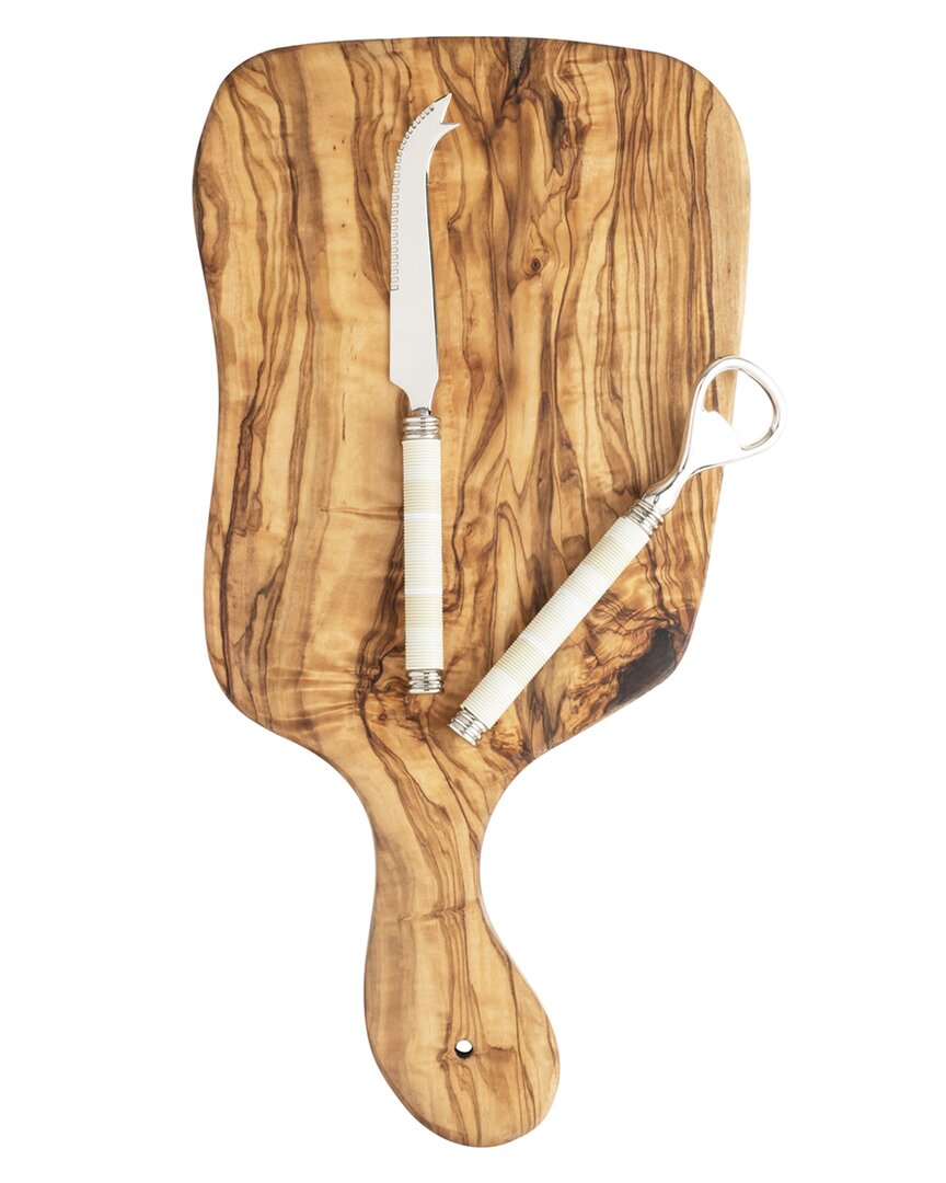 French Home Jubilee 3pc Cheese Knife, Bottle Opener & Board Set In Multicolor