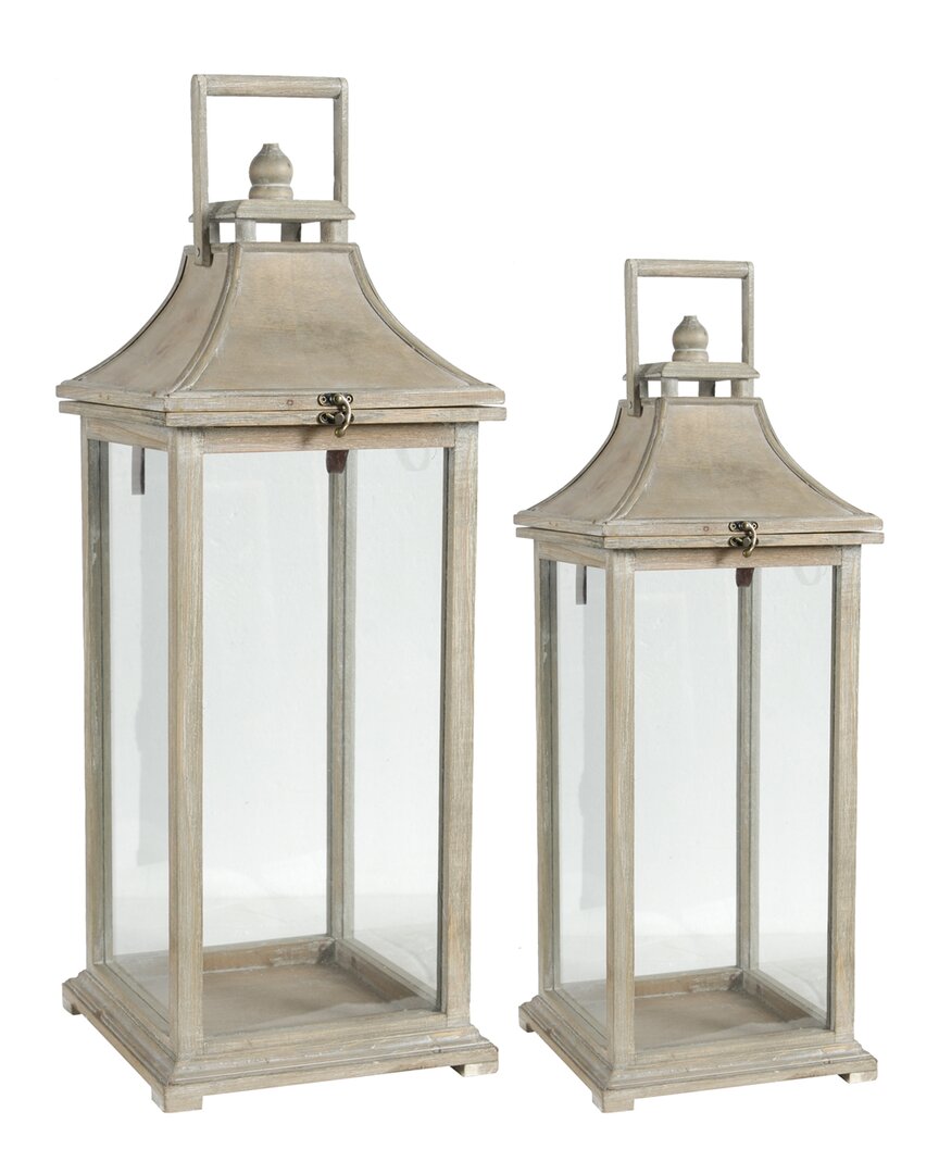 A And B Home Set Of 2 Ivona Garden Candle Lanterns