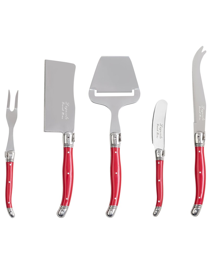 French Home 5-piece Assorted Cheese Knife Set In Red