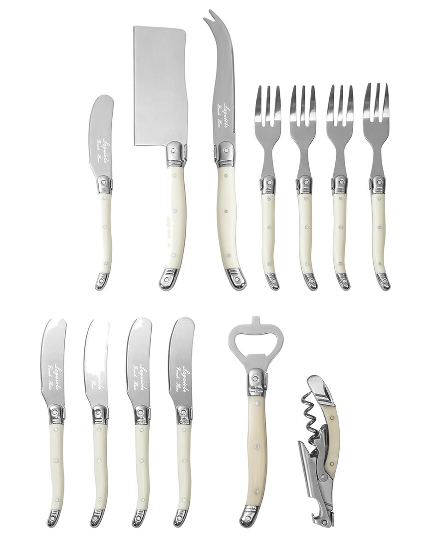 French Home Laguiole Ultimate 13-piece Charcuterie And Barware Set With Faux Ivory Handles In Multicolor