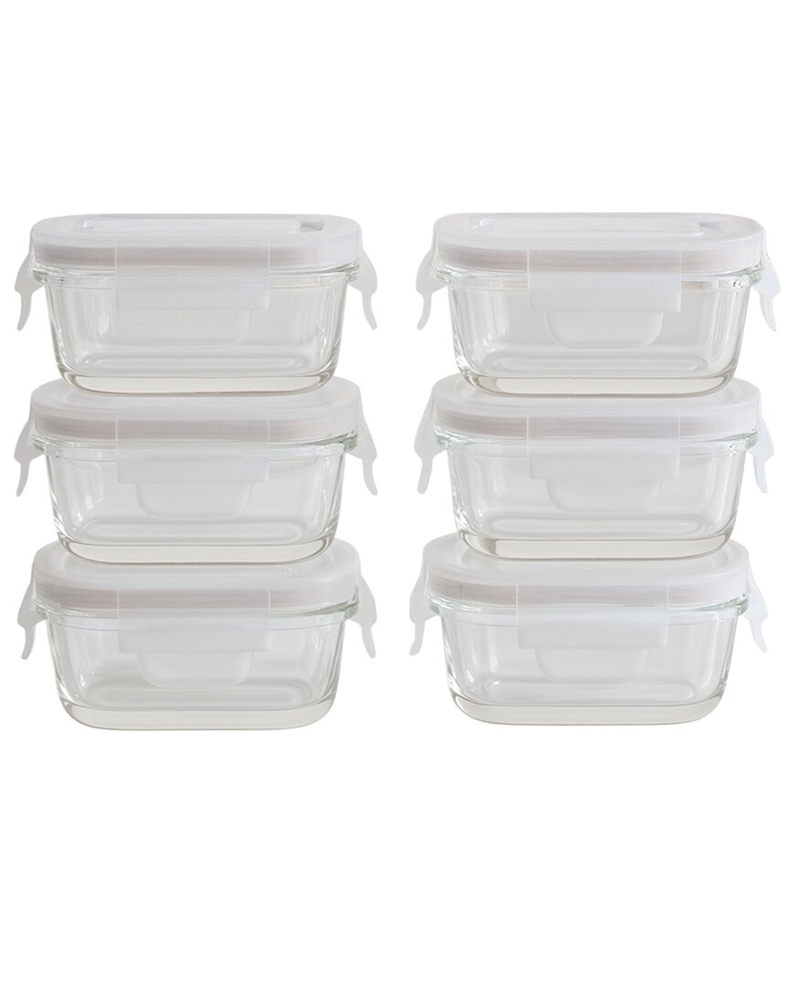 Genicook Mini Rectangular Glass Container Set In Neutral