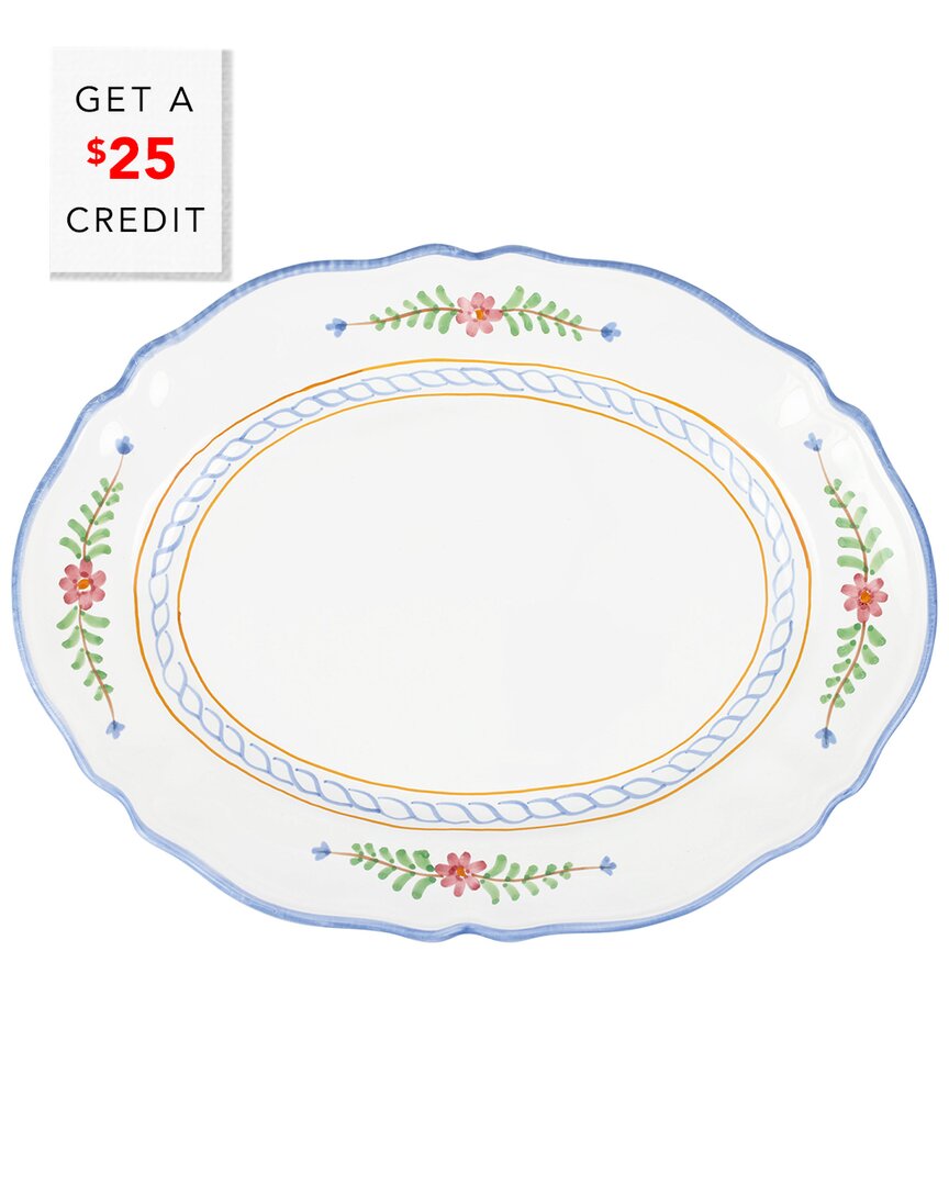 Vietri Bella Rosa Oval Platter With $25 Credit In Multi