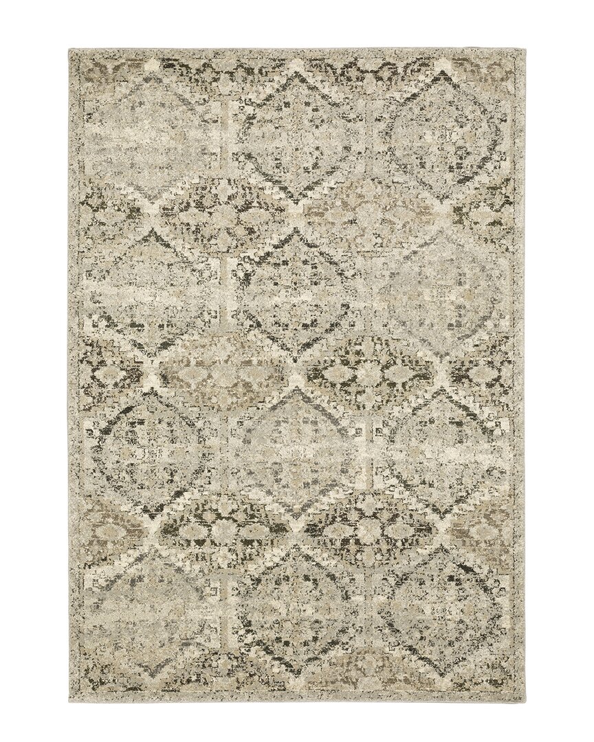 Stylehaven Fairlawn Distressed Floral Panel Area Rug In Ivory