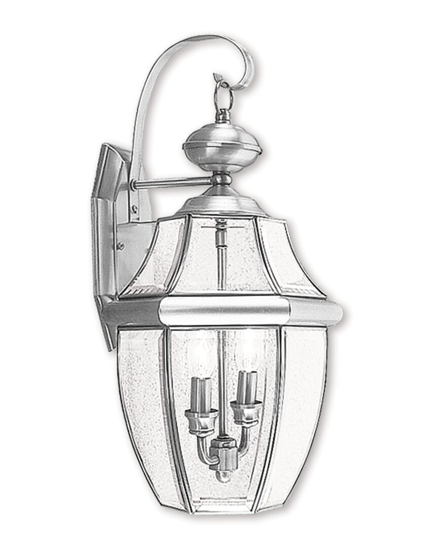 Livex Lighting 2-light Outdoor Wall Lantern In Silver