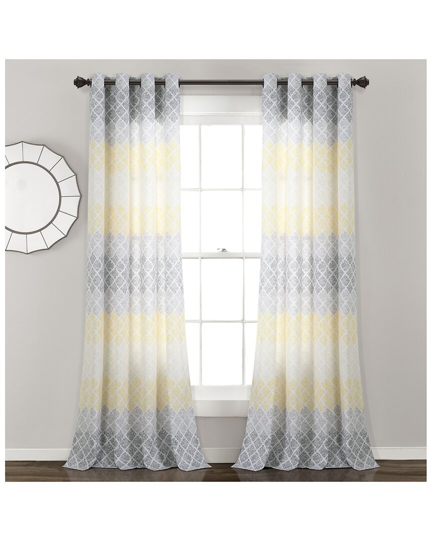 Lush Decor Medallion Ombre Window Curtain Panels In Yellow
