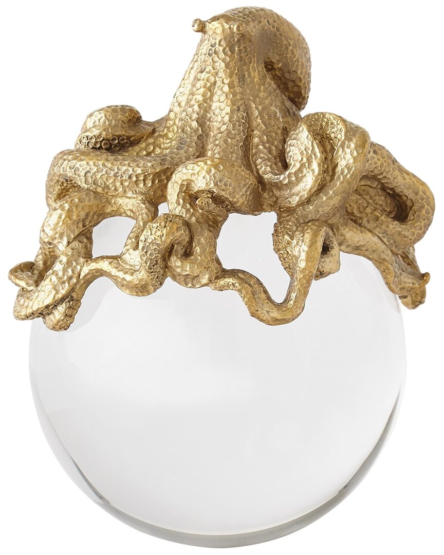 Global Views Octopus On Orb In Brass
