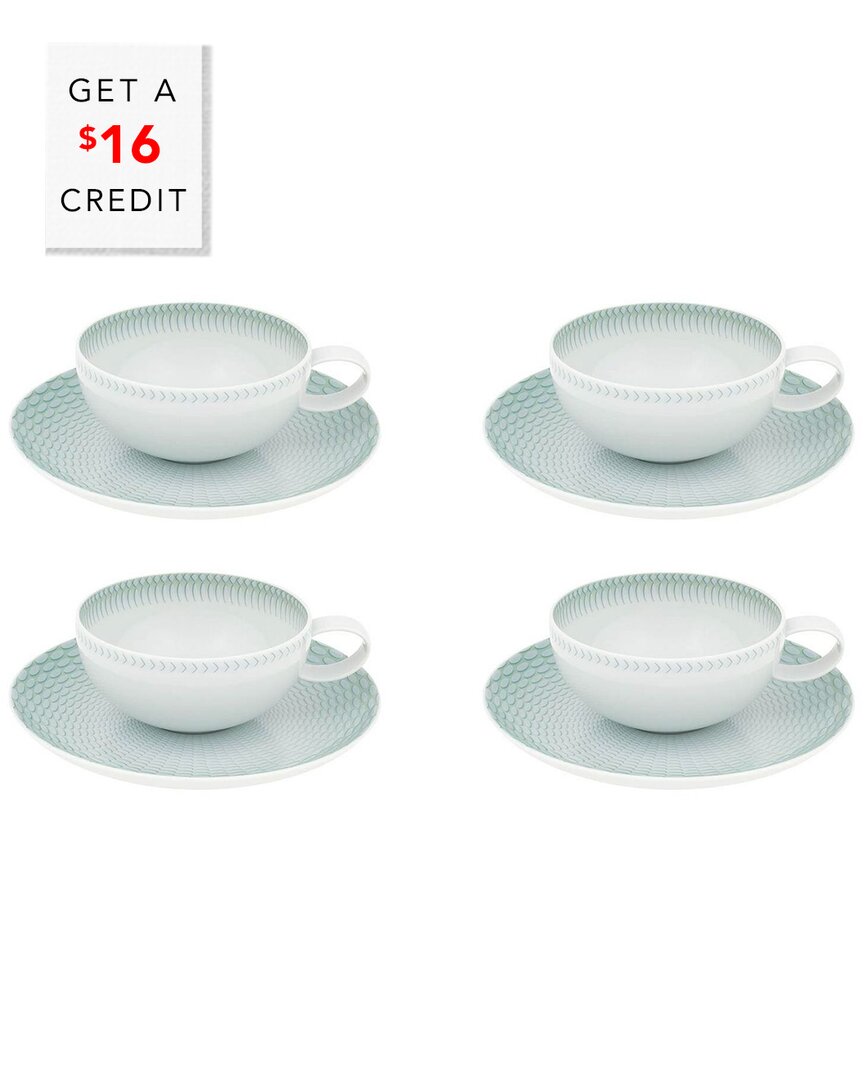 Vista Alegre Venezia Tea Cup And Saucers (set Of 4) With $16 Credit In Multi