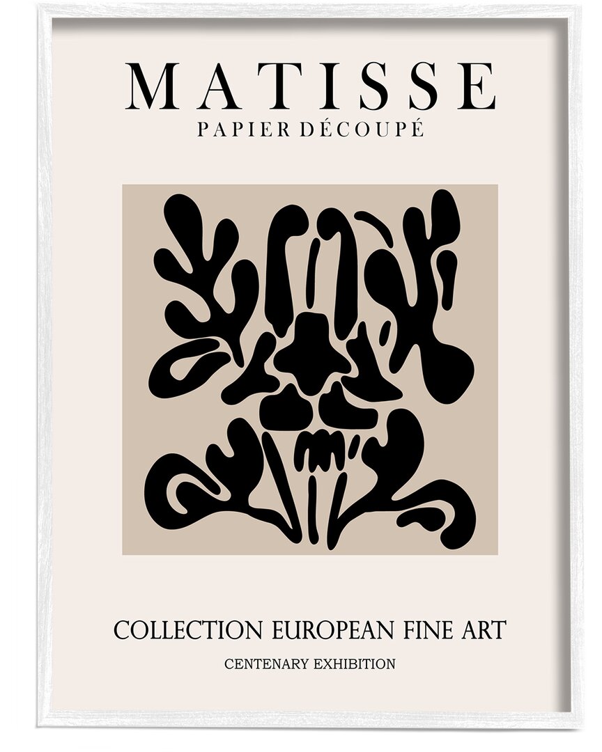 Stupell Abstract Contemporary Black Floral Design Matisse Typography By Ros Ruseva Wall Art
