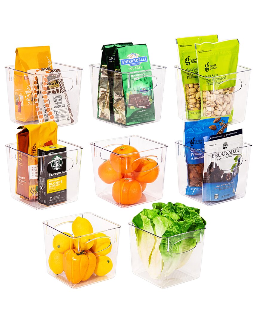 Sorbus Clear Storage Bins With Handles (small, 8-pack)