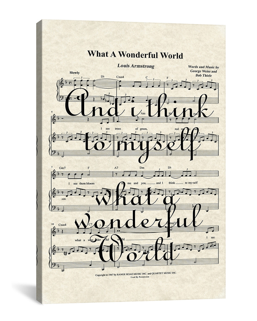 Icanvas What A Wonderful World Ii Wall Art By Wordsandmusicart