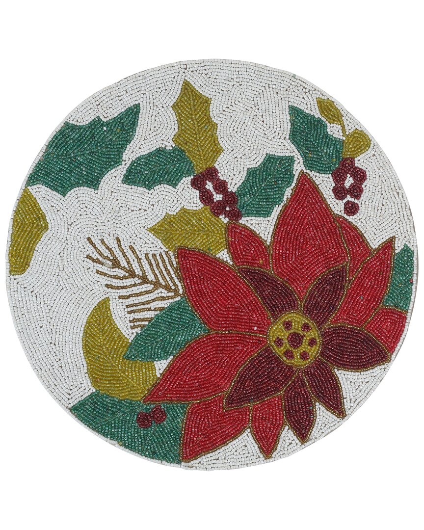 Tiramisu Floral Beaded Placemat In Ivory